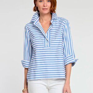 Hinson Wu Aileen blue and white stripe-popover Sz 14